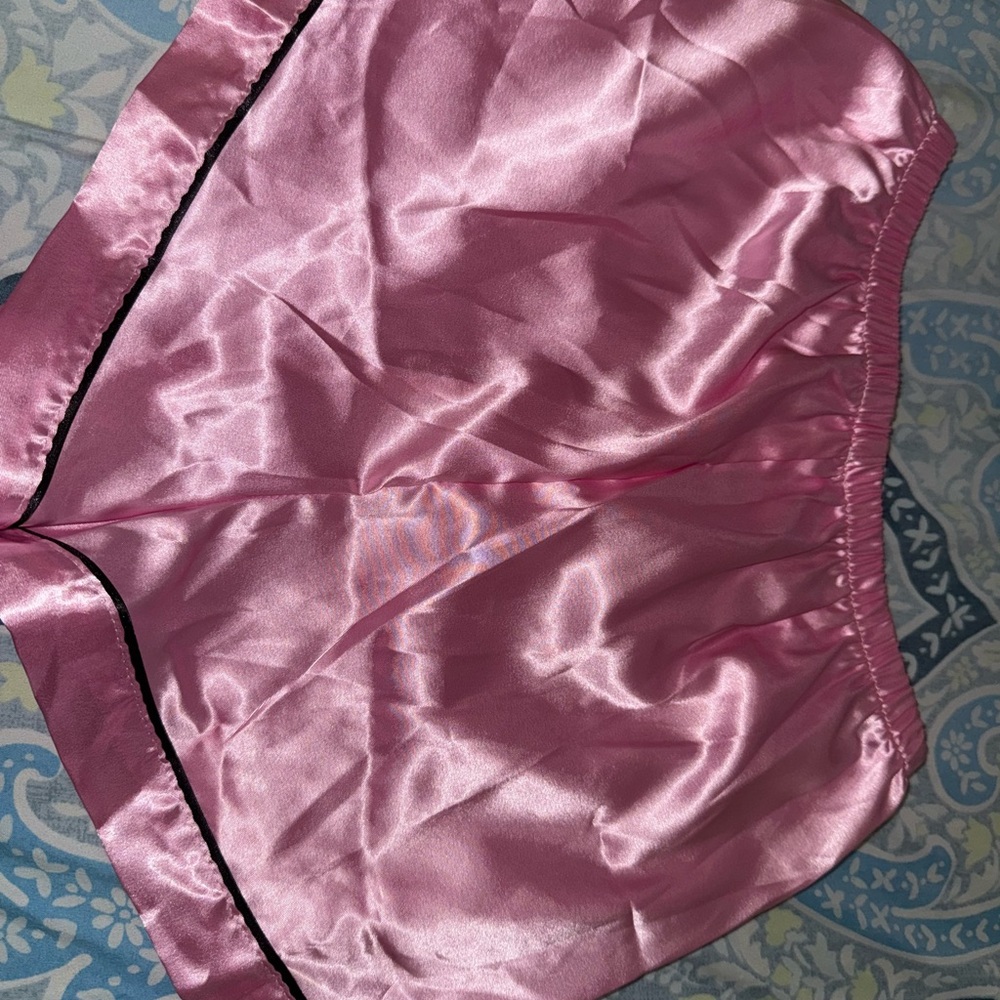 Pink Satin Shorts